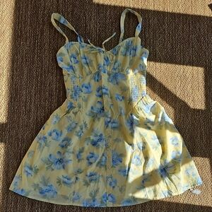 Hollister Yellow and Blue Floral Kids Dress